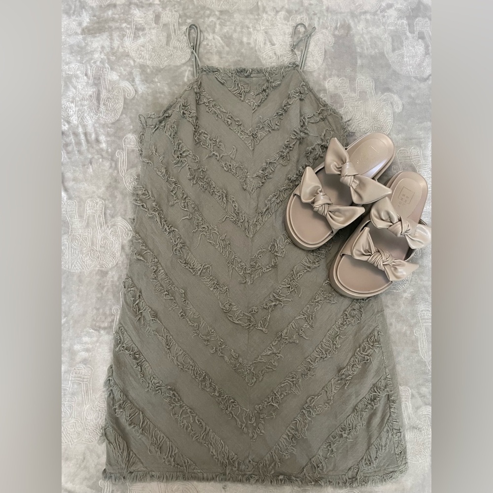 Sage‎ Green Fringe Dress